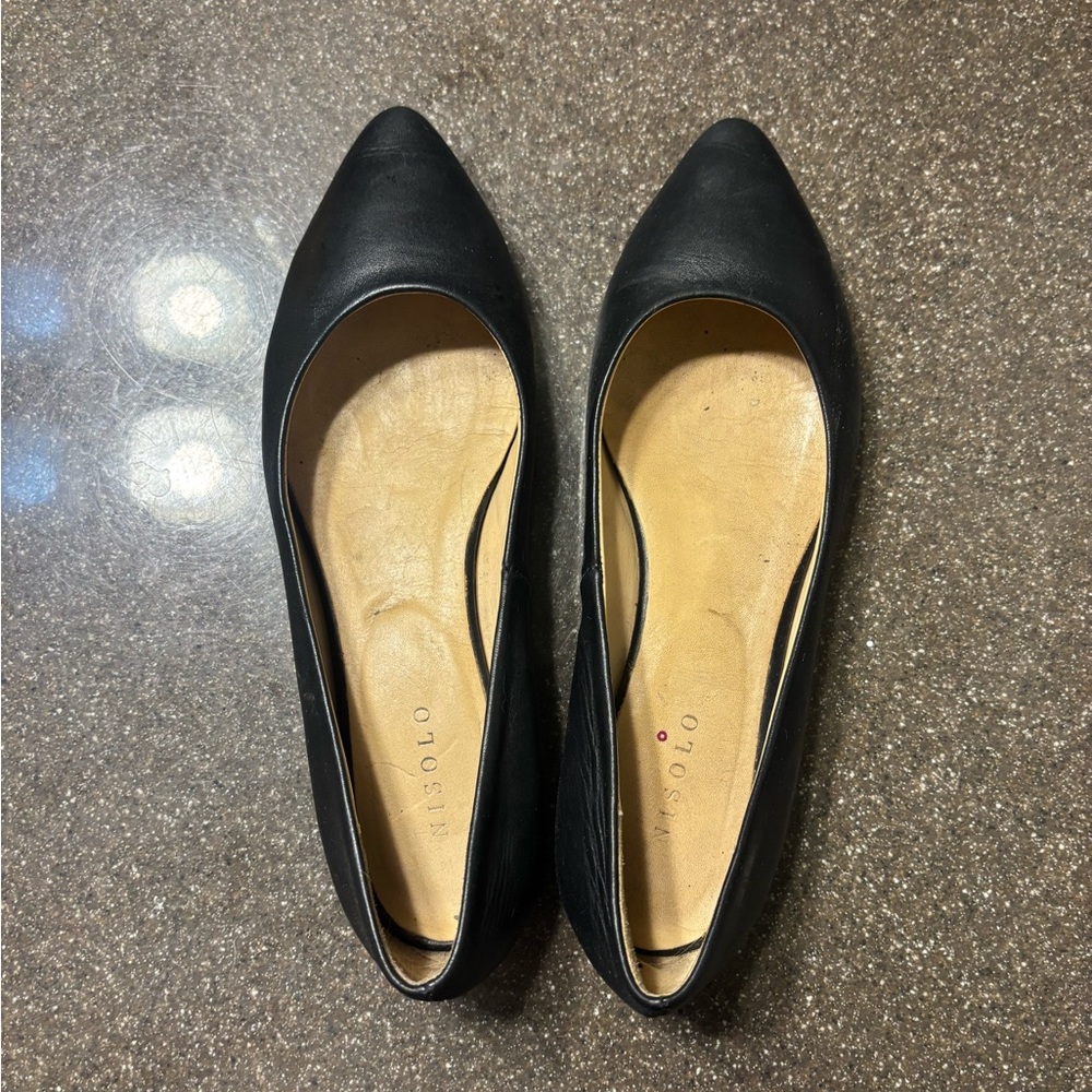 Updated - Nisolo black leather womens flats, size 8.5